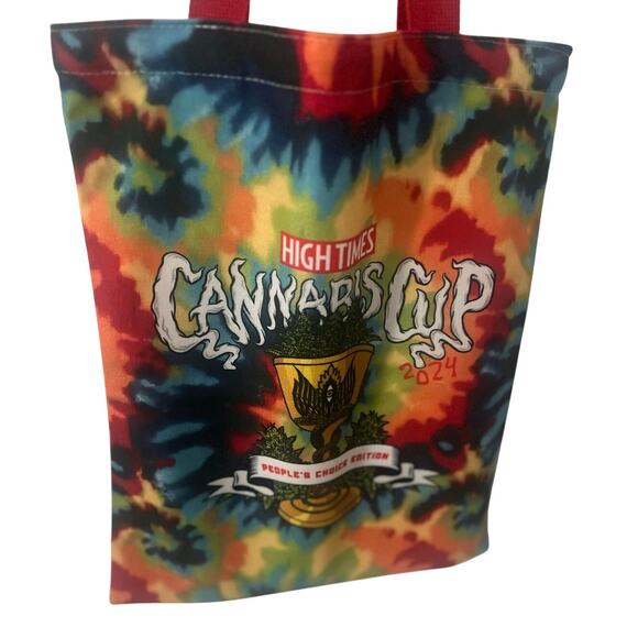 NWOT High Times Canvas Cup Tie-Dye Tote Bag - Picture 2 of 6